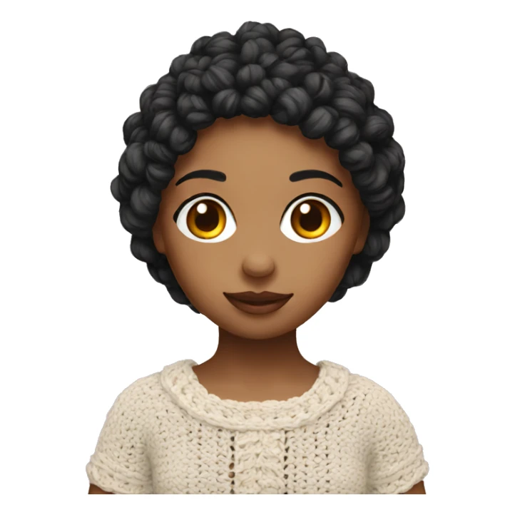 a young female with crochet sticker