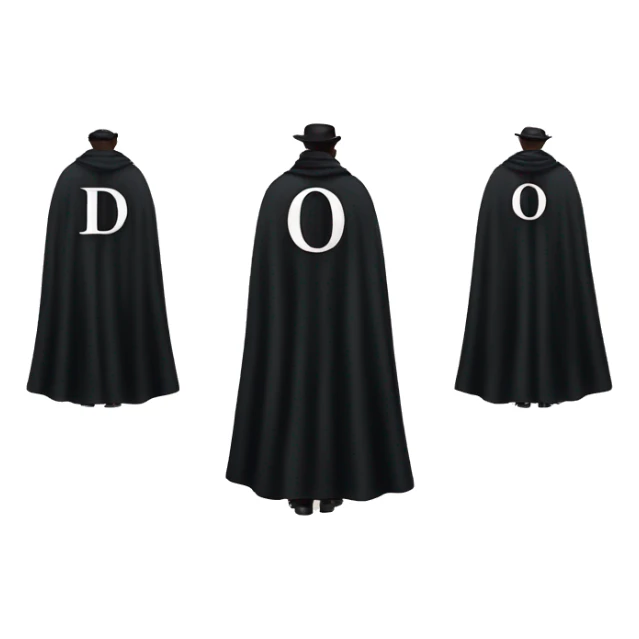 back profile of black magician, cape that says Dior, Dior logo on the cape sticker