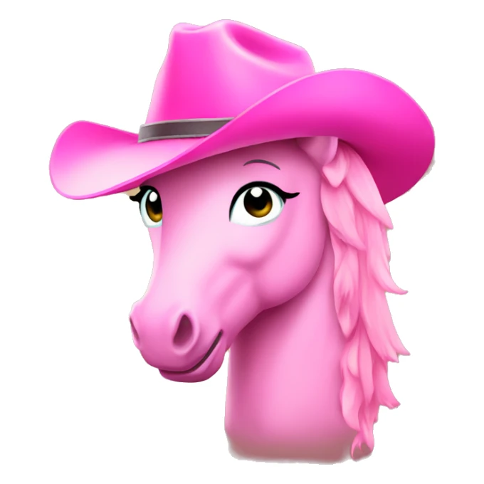Pink pony wearing pink cowboy hat sticker