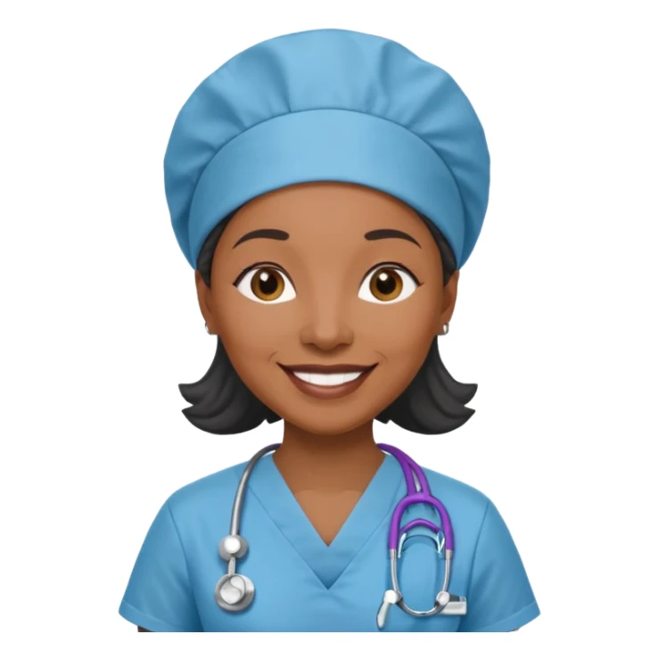 older black doctor woman with scrub cap sticker
