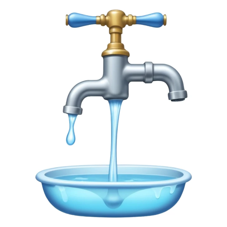 
water pouring from an old tap, 1980 sticker