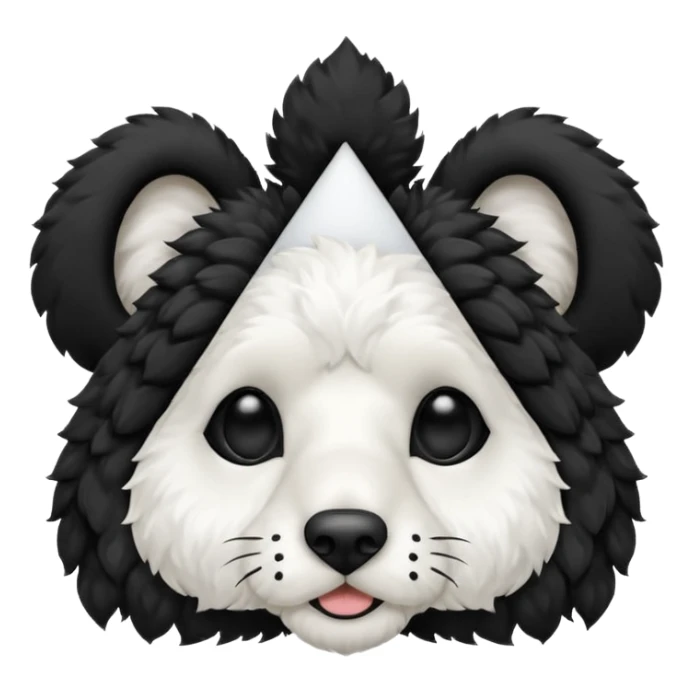 black and white cockapoo - give him a white chest, black ears and black fur covering his eyes, but then a white snout and an upside down white triangle-shaped patch of fur on his forehead sticker