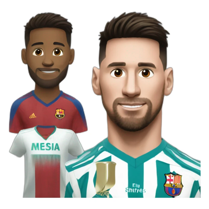 messi qui tiens la coupe avec ronaldo  sticker