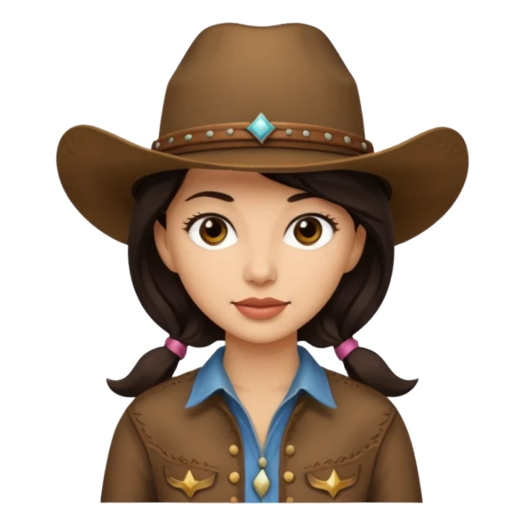 dark hair cowgirl sticker