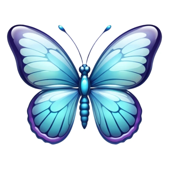 transparent butterfly shaped glass, shiny and translucent glass style sticker