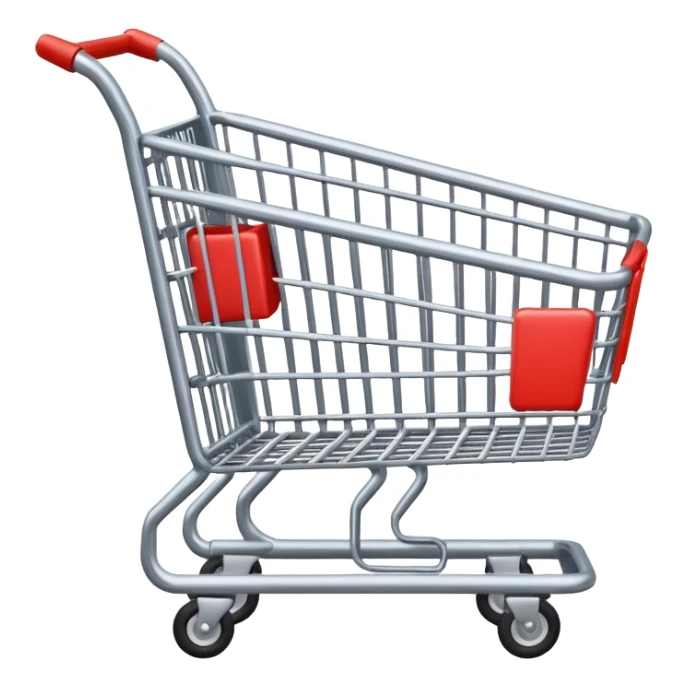 carrello della spesa vuoto che punta verso destra sticker