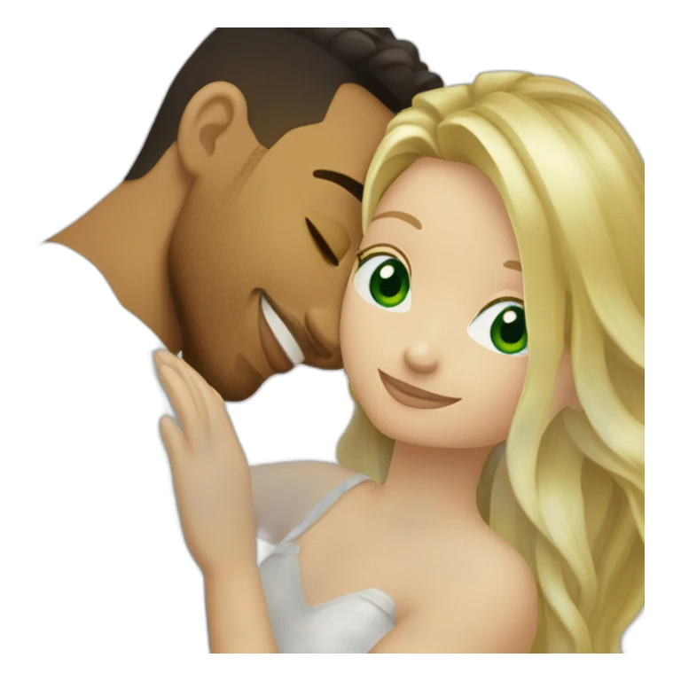 Romeo santos and blond girl green eyes hugging sticker