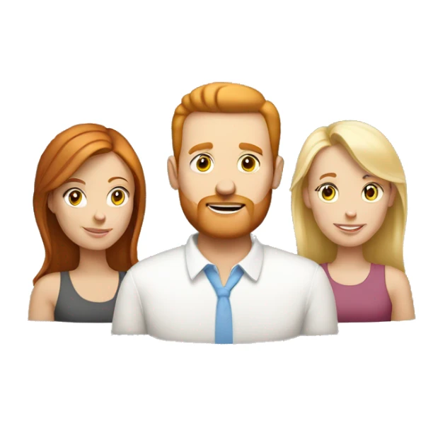 White mom redhead, white dad brunette, white daughter blonde sticker
