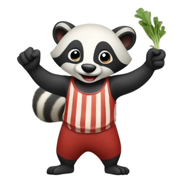 a badger doing the usual italian gesture with his hand sticker