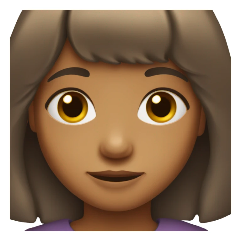 brown child, short brown hair, bangs, brown eyes sticker