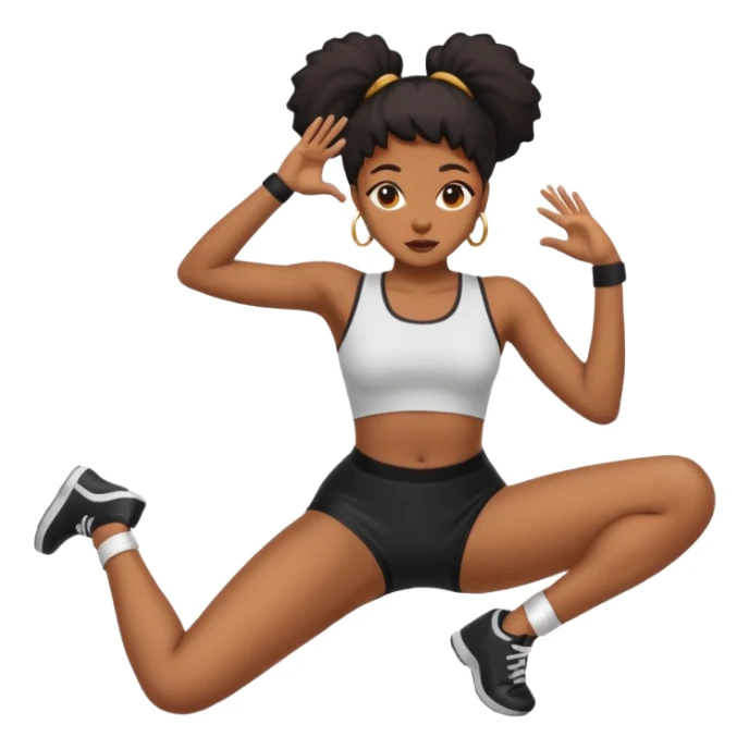 Black girl twerking on the ground  sticker