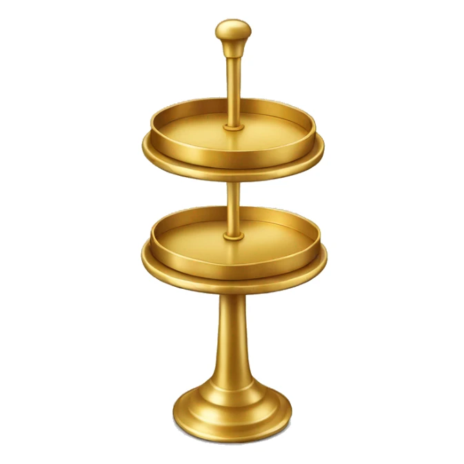 Realistic metallic gold pastry stand isolated  sticker