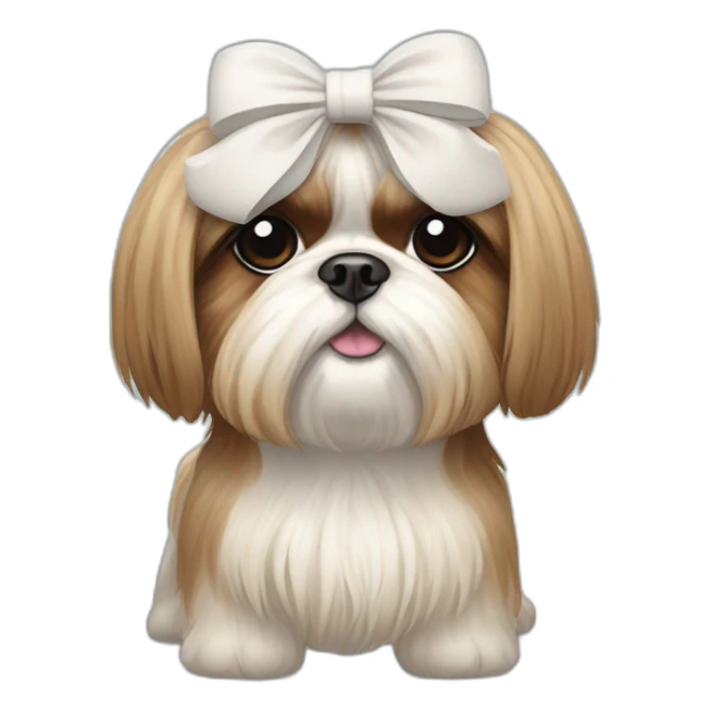 Dog Shih Tzu with a bow on head full-body sticker