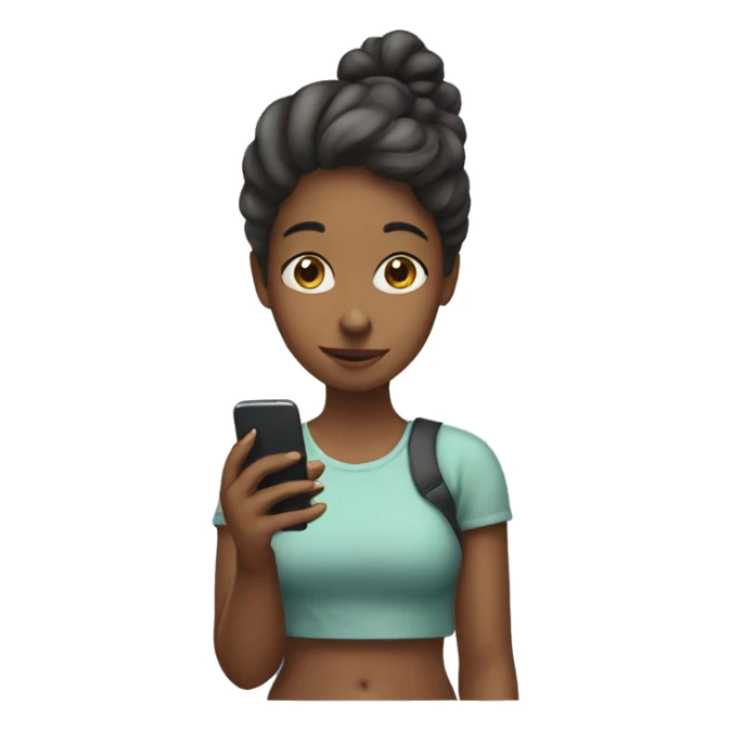 A girl with a phone  sticker