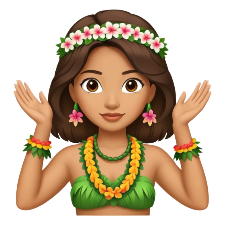 Beautiful Hawaiian woman wearing hula outfit sticker