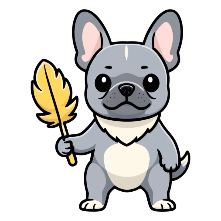 Dark grey French bulldog dusting  sticker