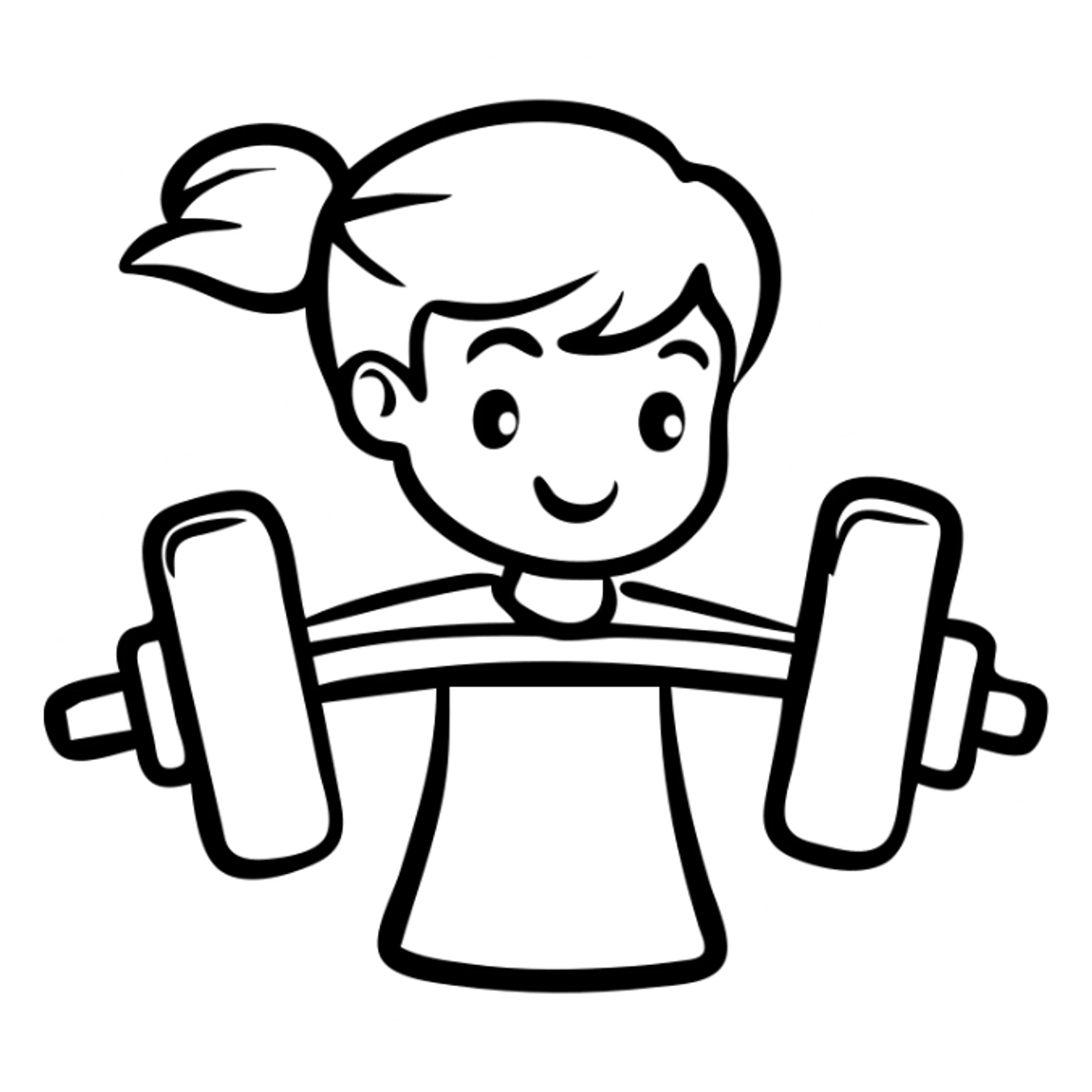 gym icon, hand drawn black outlined style sticker