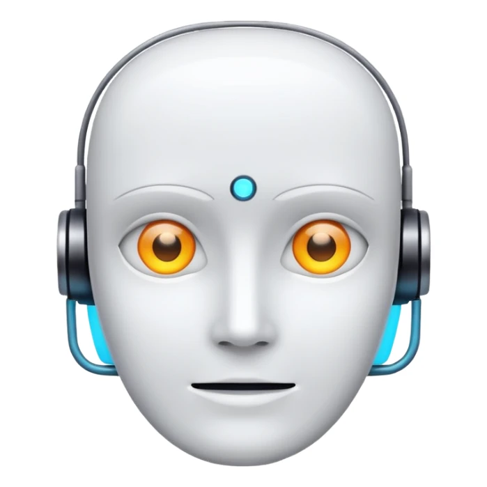Minimalistic App Icon for AI Call Agent, showing a Showing a icon like AI face, friendly. sticker