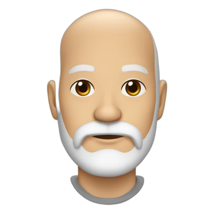 Juan Antonio Almazán BALD with full white beard NO-Glasses sticker