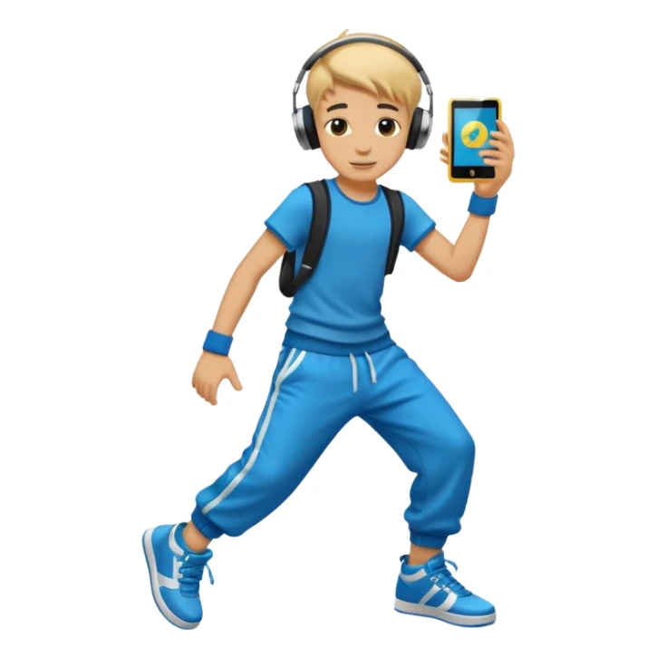 street dancer boy with music player sticker