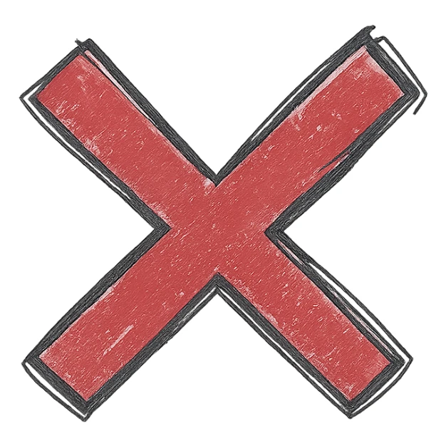 red X mark icon sticker
