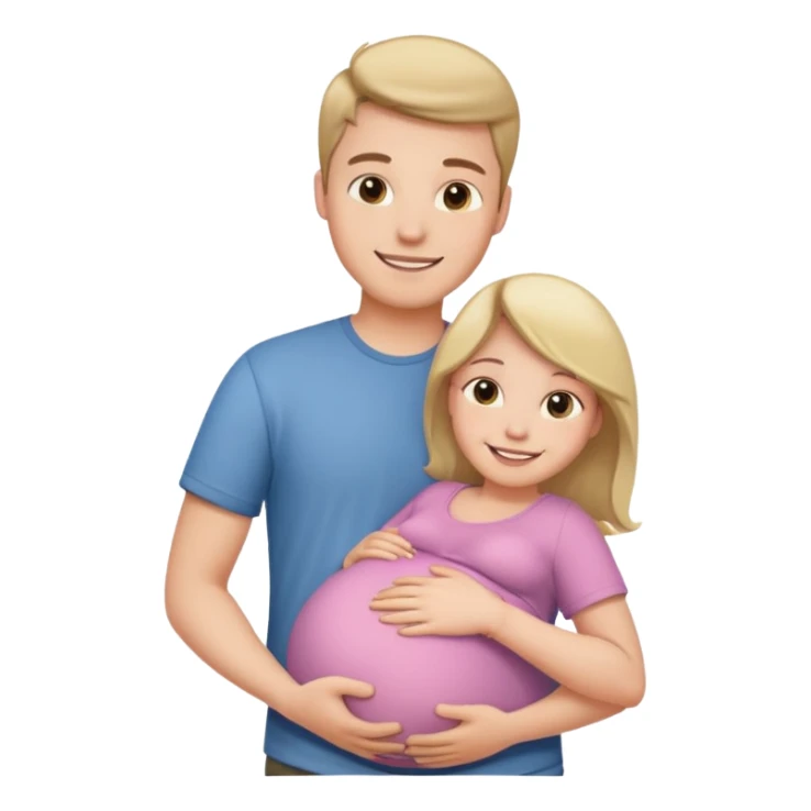 Boyfriend holding pregnant girlfriends belly sticker