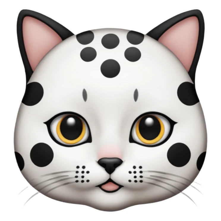 polka dots human body and cat face sticker