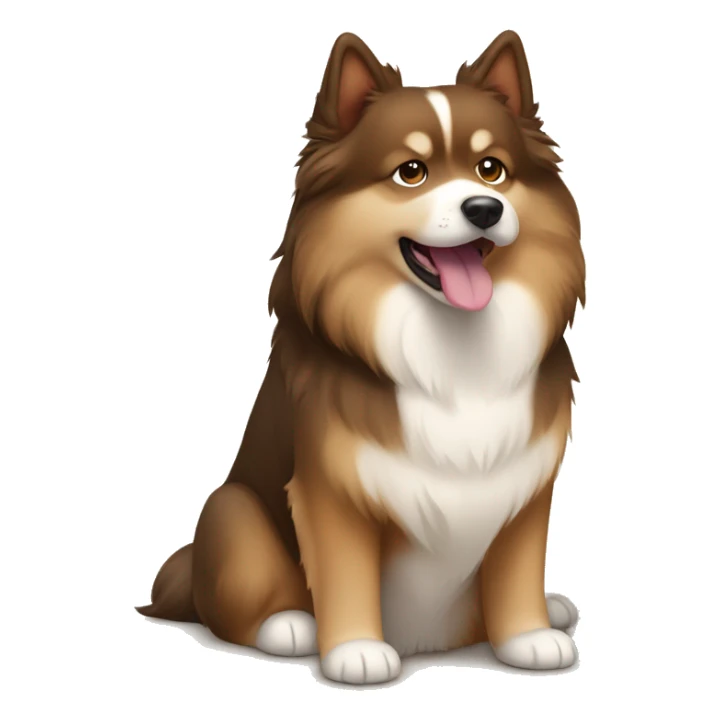 Finnish Lapphund Brown and light brown sitting up sticker