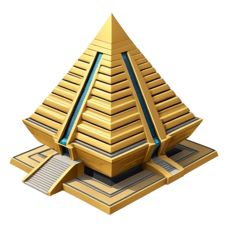 Annunaki spaceship, a massive floating ziggurat-like structure, blending ancient Sumerian aesthetics with high-tech propulsion systems sticker