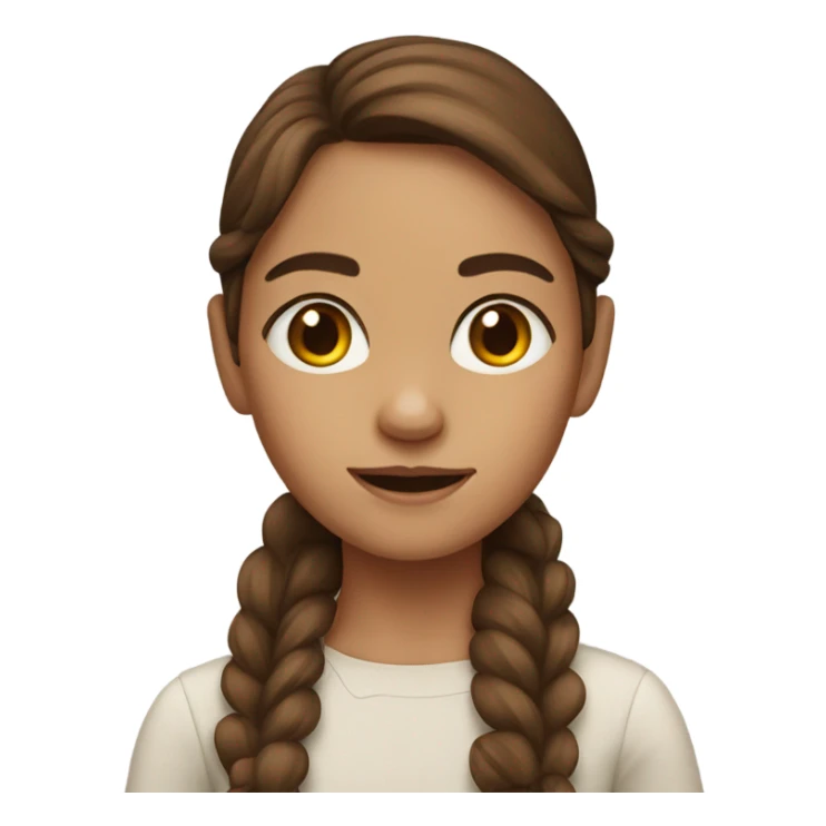 Brown hair girl close-up portrait sticker