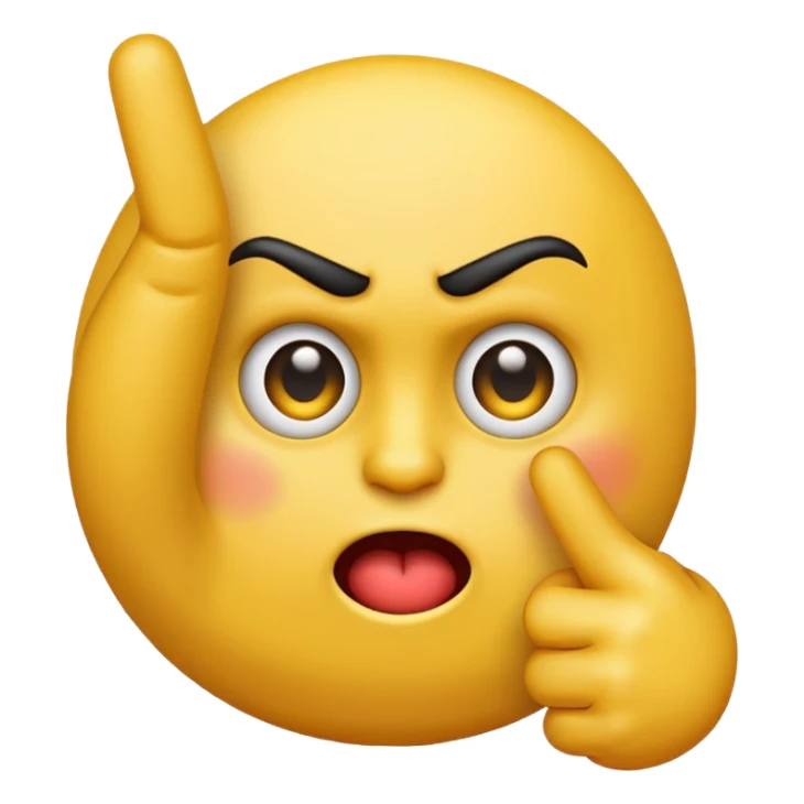 Classic yellow emoji giving the middle finger sticker