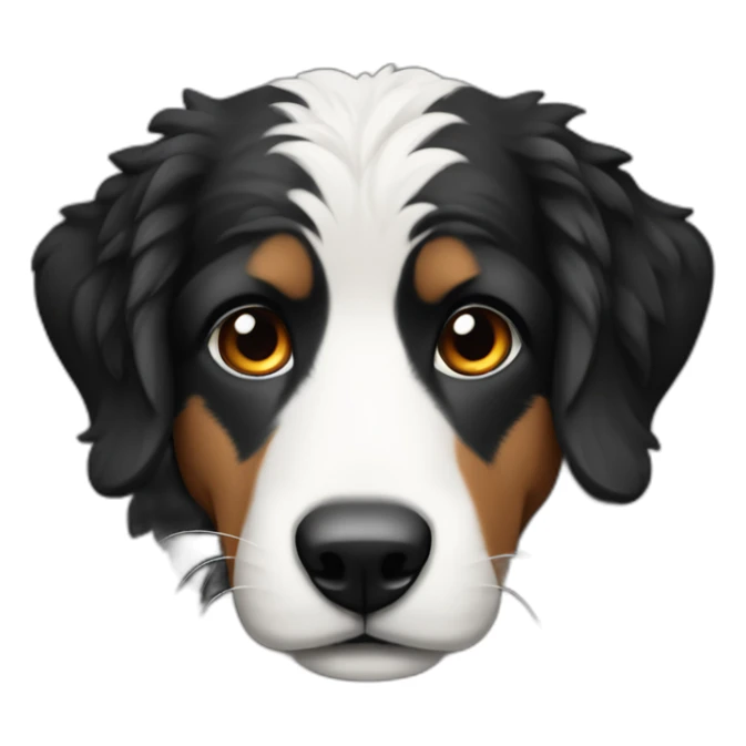 black, white and fire american sheperd sticker