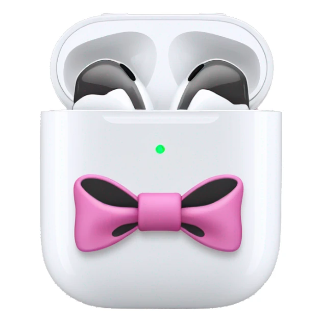 AirPods Max in white with pink bows  sticker