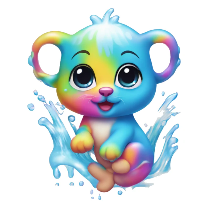 Lisa frank baby animal in water  sticker