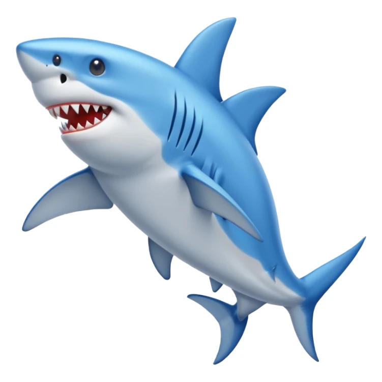 Shark with legs wearing blue shoes sticker