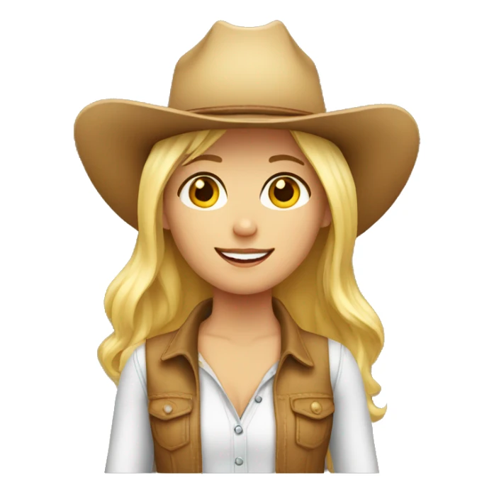 blonde girl wearing a cowboy hat sticker