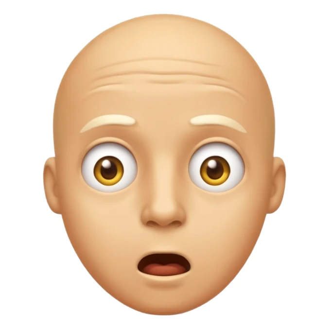 a classic yellow bald emoji, when he/she see bil, and suprised with cheapest prices sticker