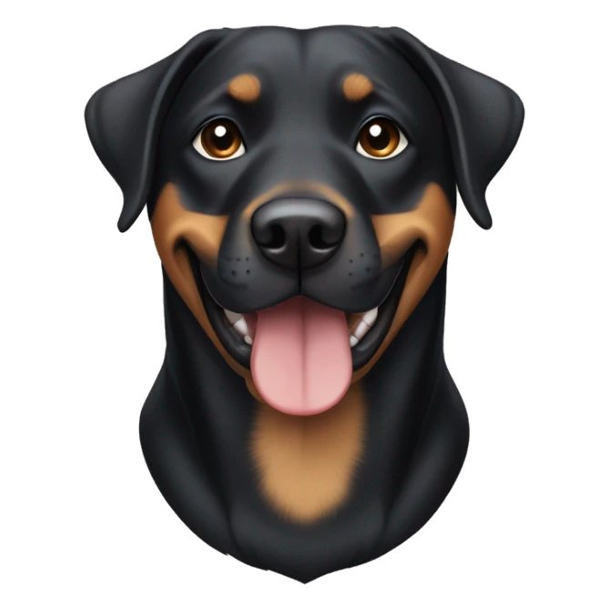 a dog mix labrador retriever and eyebrows rottweiler, smiling sticker
