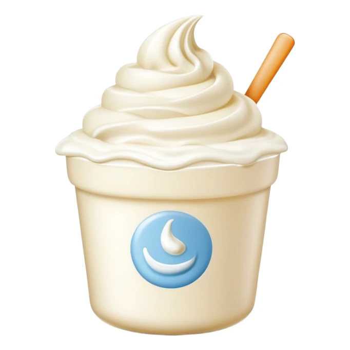 yochi cup with white frozen yoghurt inside sticker