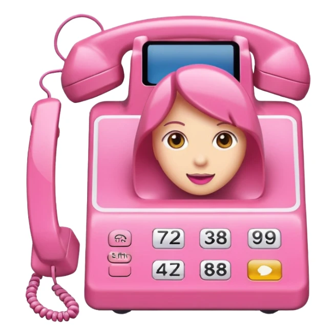 Pink phone caller Id card
 sticker