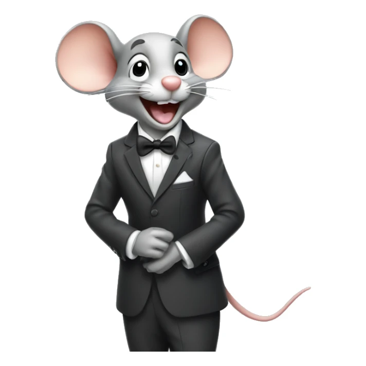 Happy mouse wearing a suit blowing a kiss sticker
