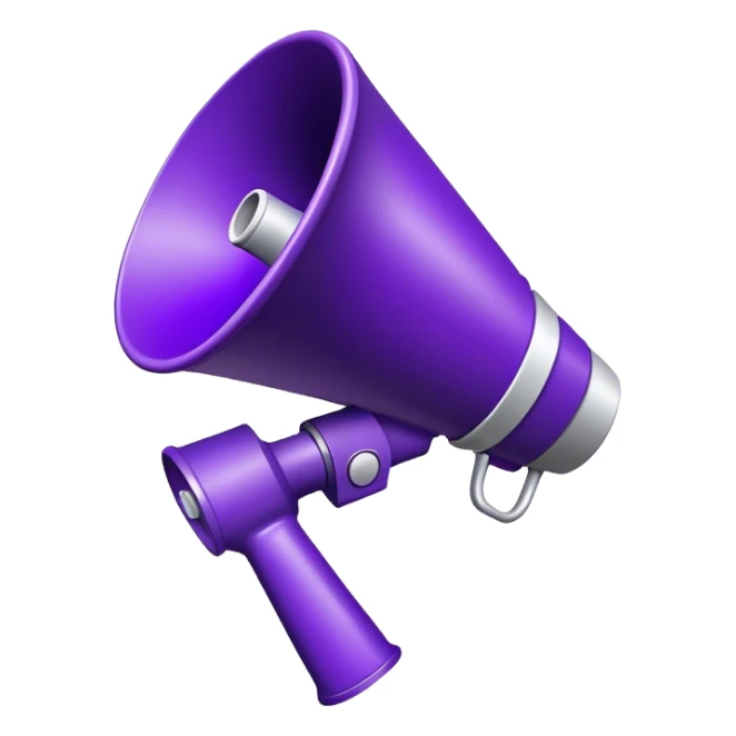 The letters CS and a megaphone. Color deep purple sticker