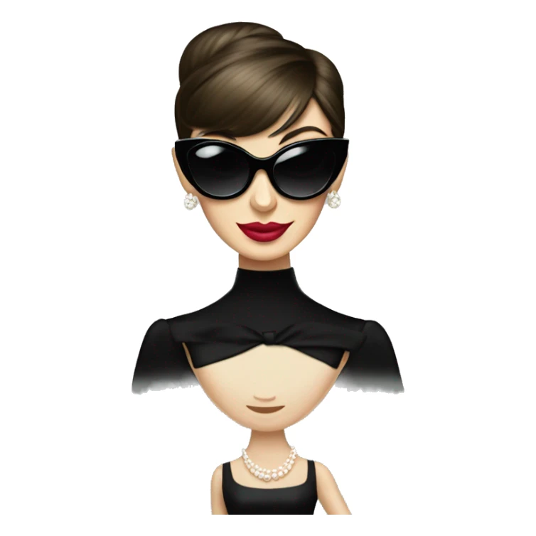 audrey hepburn holly golightly character sunglasses and black dress sticker