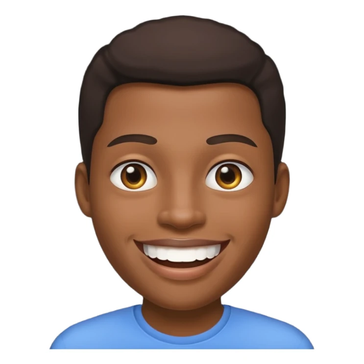 Black head with white smile and eyes sticker