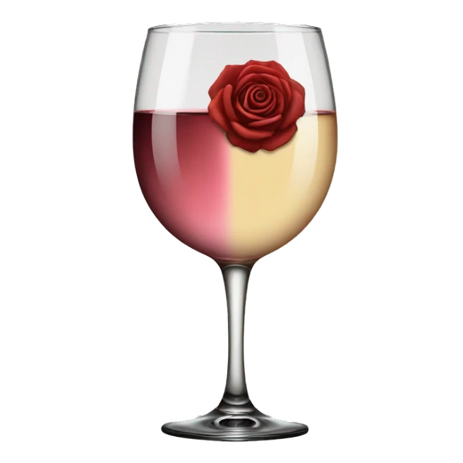 a glass of wine, half white and half rose sticker