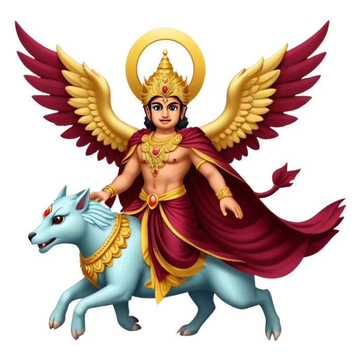 Vishnu flying on Garuda Burgundy sticker