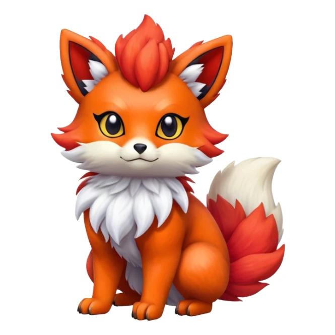 Vulpix-Litten-Fakémon-hybrid-creature (full body)  sticker