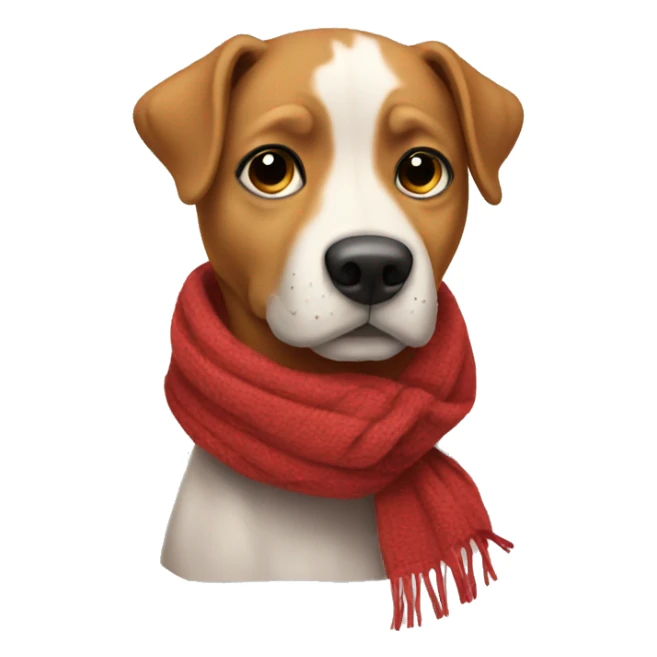 dog wearing a scarf sticker