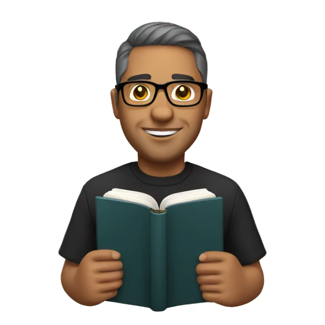 Hispanic pastor with glasses holding Bible  sticker