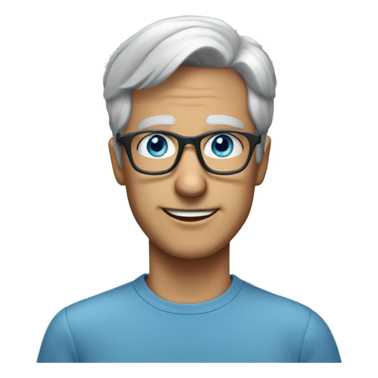 grey hair blue eyes with glasses sticker
